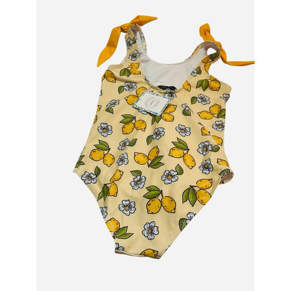 Girls Lemon Print One Piece Swimsuit Size 5– Rylee Faith Designs Boutique - Picture 4 of 5